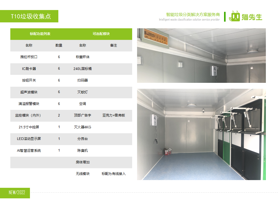 貓先生智能垃圾分類房，定時(shí)定點(diǎn)垃圾收集站 ，垃圾房功能配置